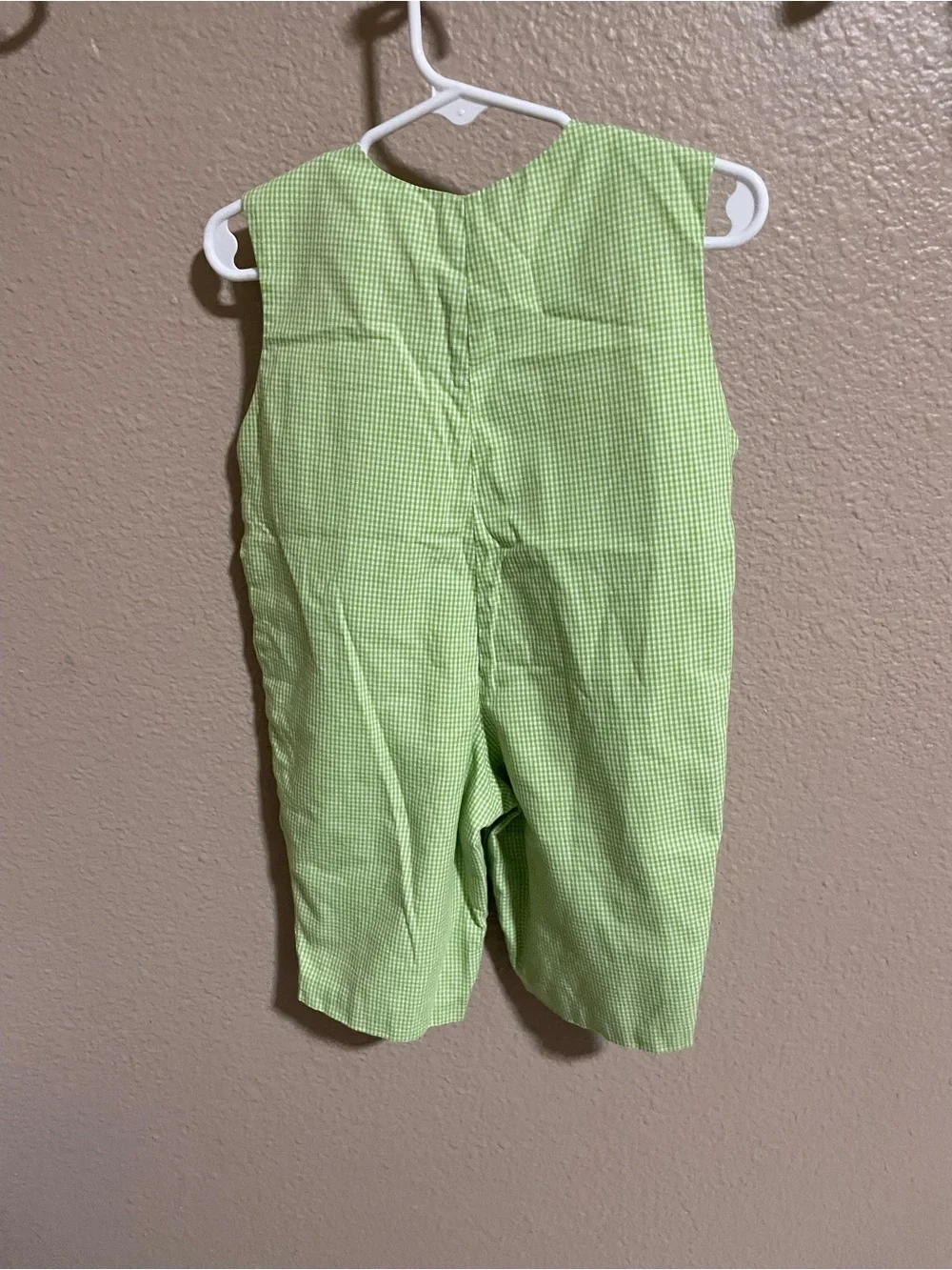 Classic Whimsy Green Smocked Kids Thanksgiving Romper